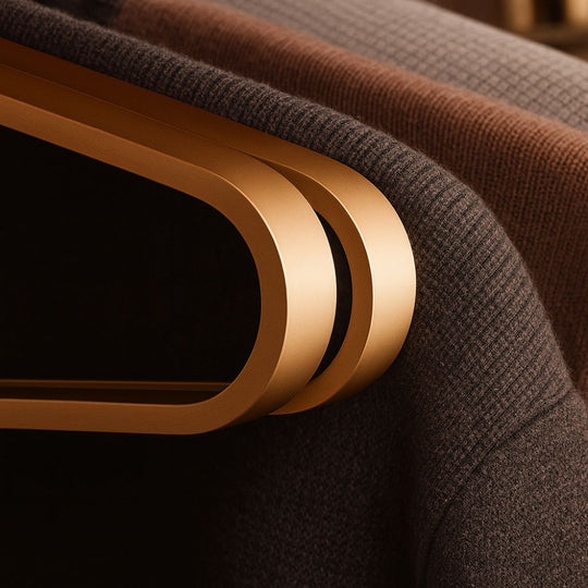 Gold alloy hangers with clothing