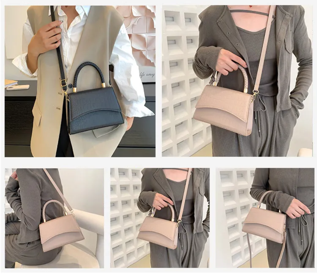 Elegant Structured Leather Top-Handle Handbag for Work and Evening Style
