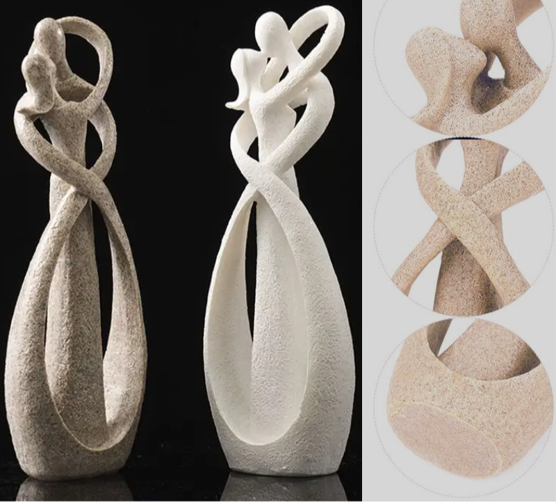 Abstract Embracing Couple Sculpture for Modern Shelf and Desk Decor
