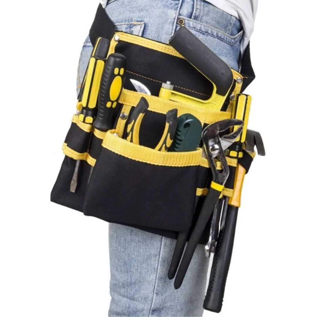 Heavy Duty Canvas Tool Belt with Multiple Pockets for Electricians and Carpenters