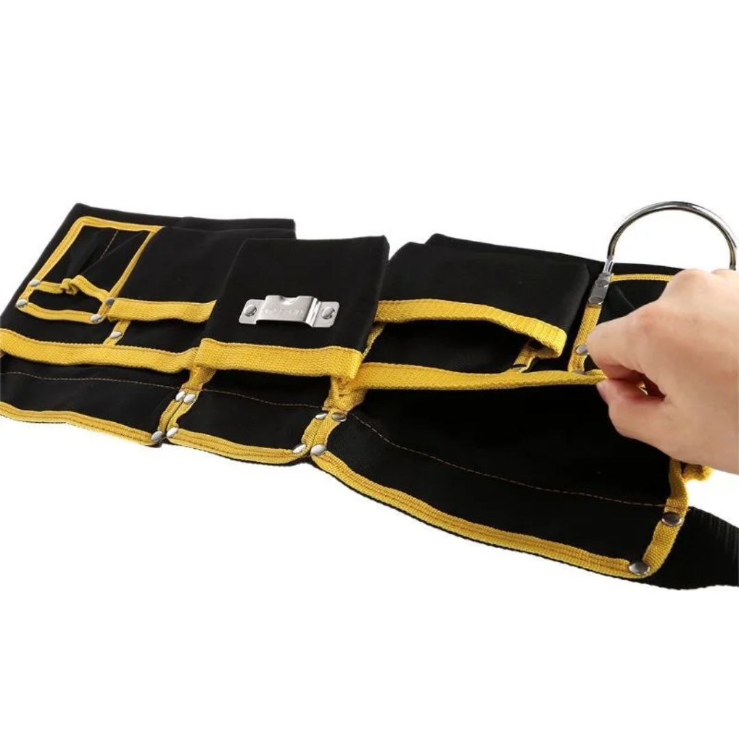 Heavy Duty Canvas Tool Belt with Multiple Pockets for Electricians and Carpenters