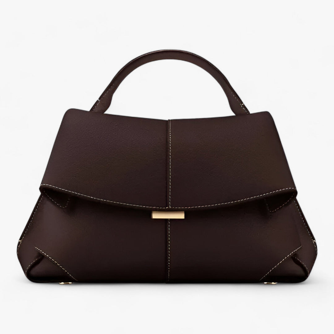 Bordeaux leather top-handle handbag
