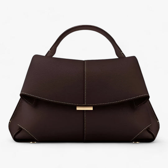 Bordeaux leather top-handle handbag