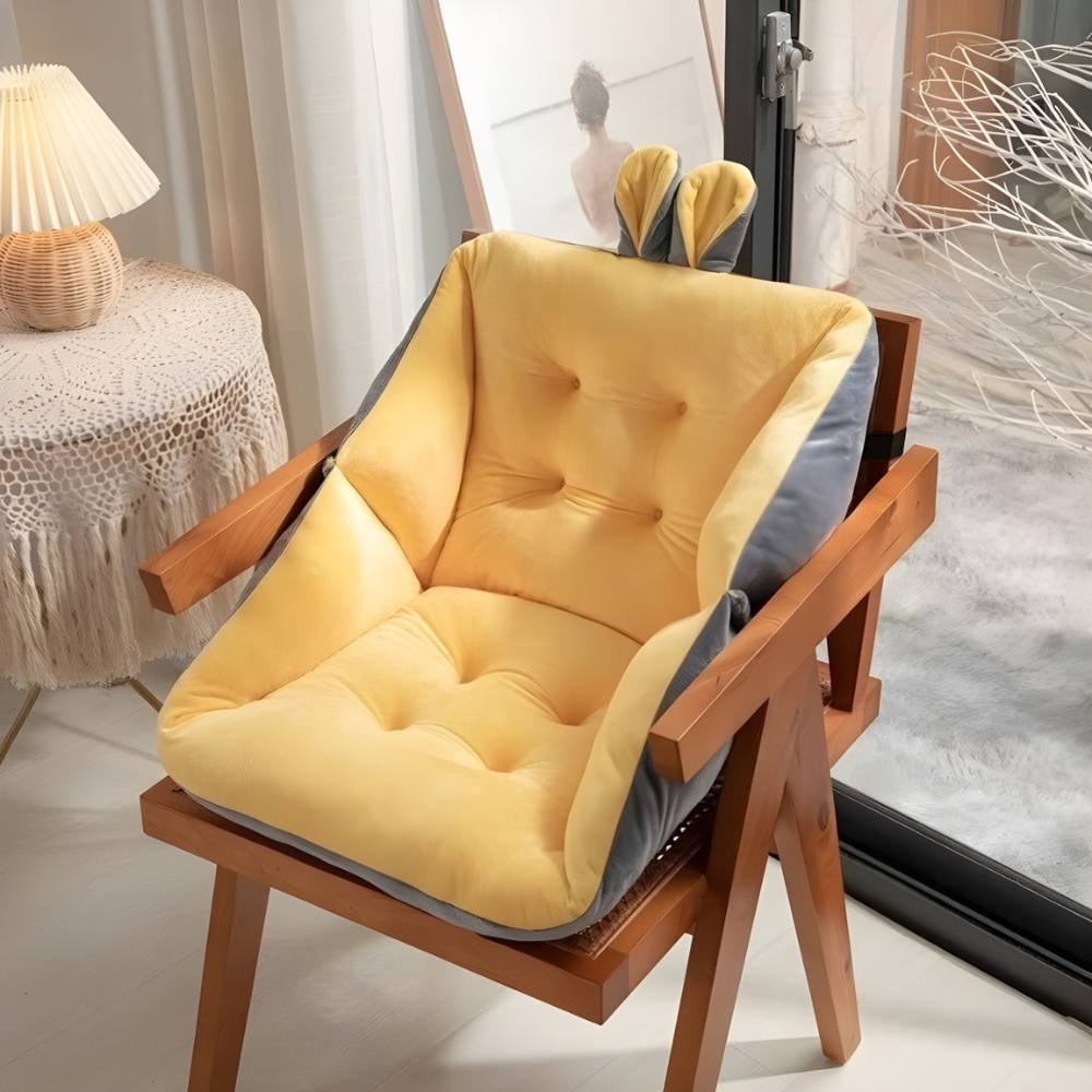 Plush Tufted Lumbar Support Chair Cushion for Home and Office Seating