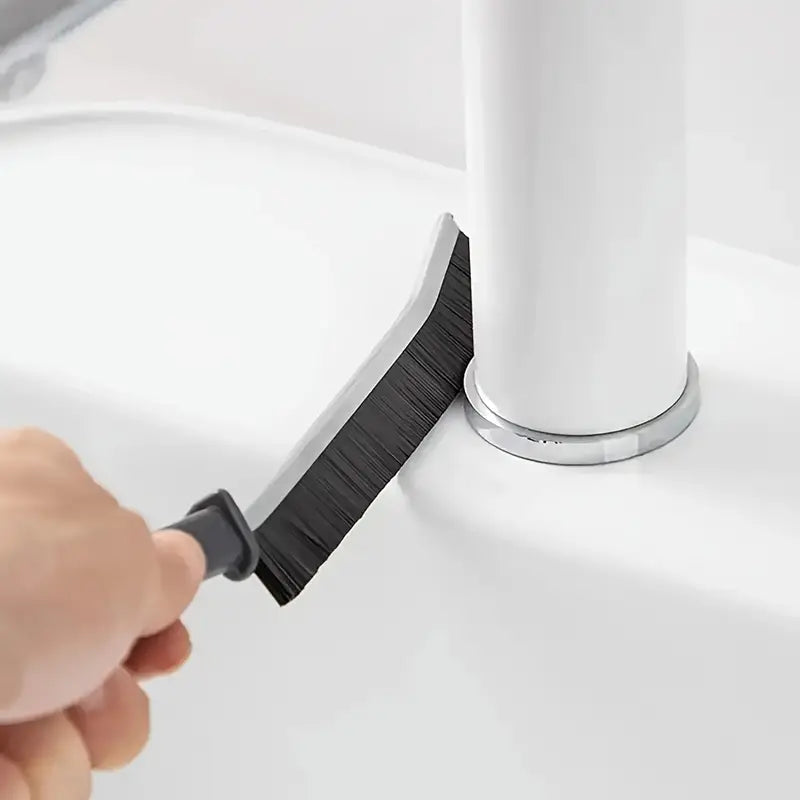 Deep-Reach Stiff Bristle Crevice Cleaning Brush for Kitchen and Bathroom Gaps