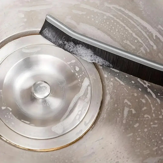 Deep-Reach Stiff Bristle Crevice Cleaning Brush for Kitchen and Bathroom Gaps