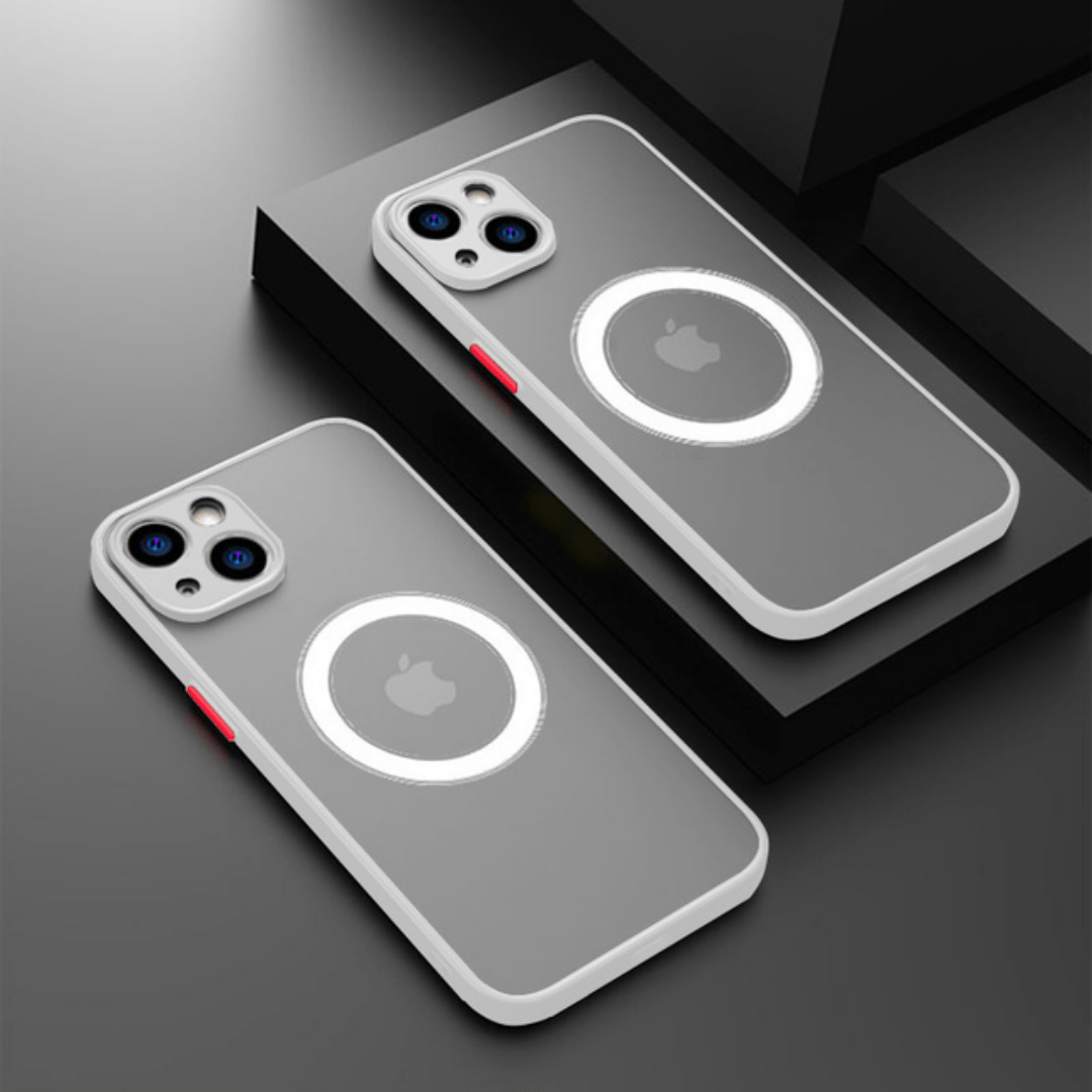 White matte magnetic iPhone case