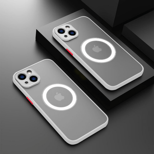 White matte magnetic iPhone case
