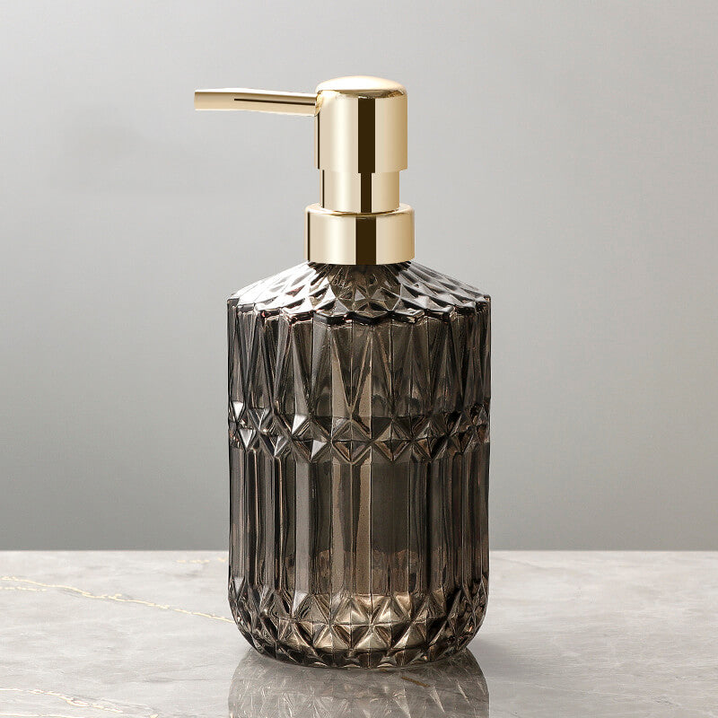 Opaque black glass soap dispenser
