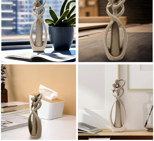Abstract Embracing Couple Sculpture for Modern Shelf and Desk Decor