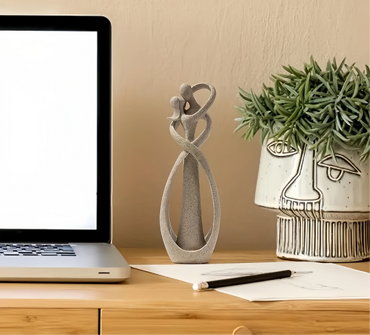 Abstract Embracing Couple Sculpture for Modern Shelf and Desk Decor