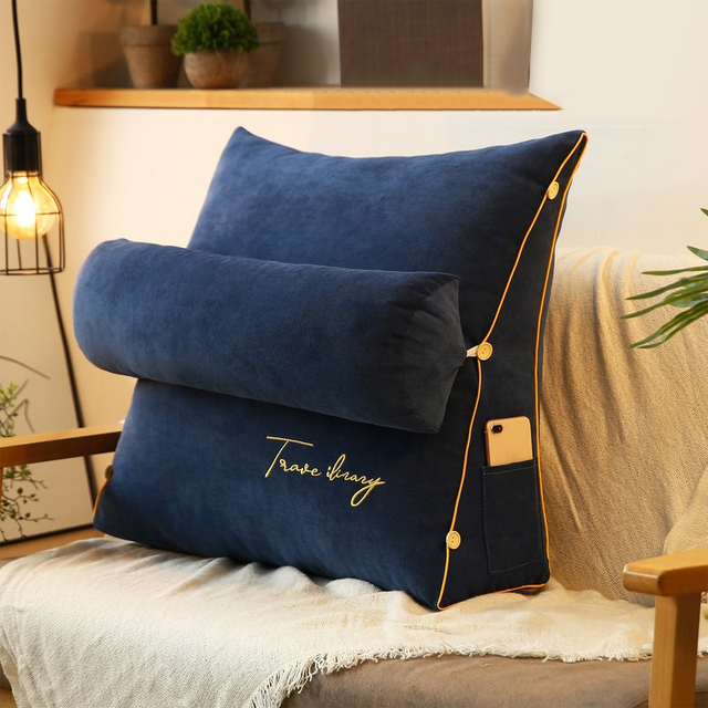 Ergonomic Triangle Back Support Pillow for Reading and Bed Rest