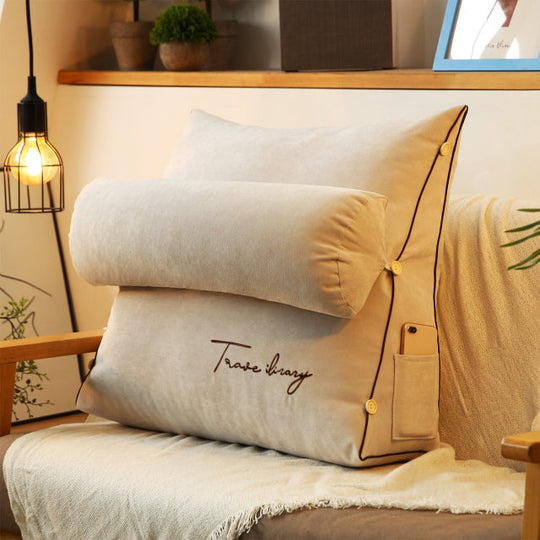 Ergonomic Triangle Back Support Pillow for Reading and Bed Rest