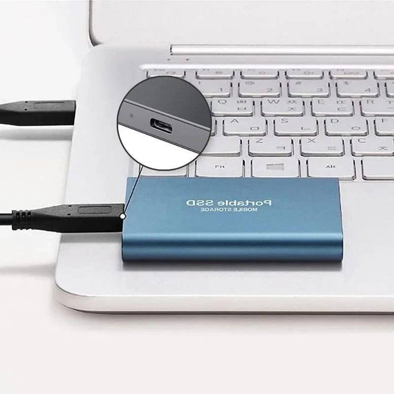 Compact High-Speed External SSD with USB 3.2 for Laptops and Consoles