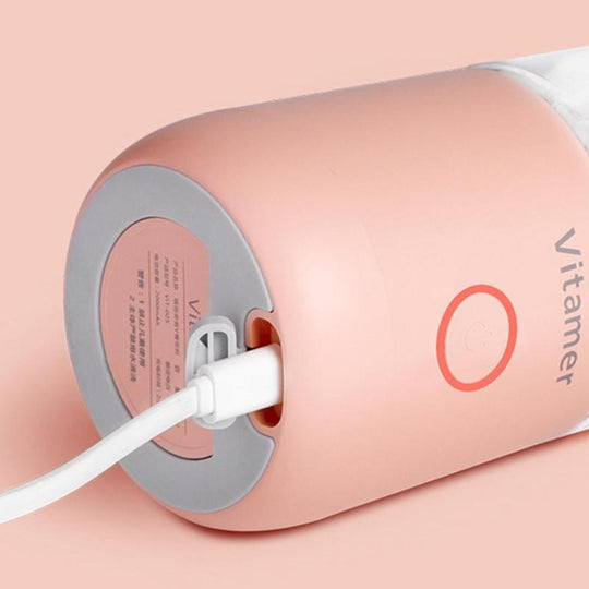 Pink portable blender USB charging