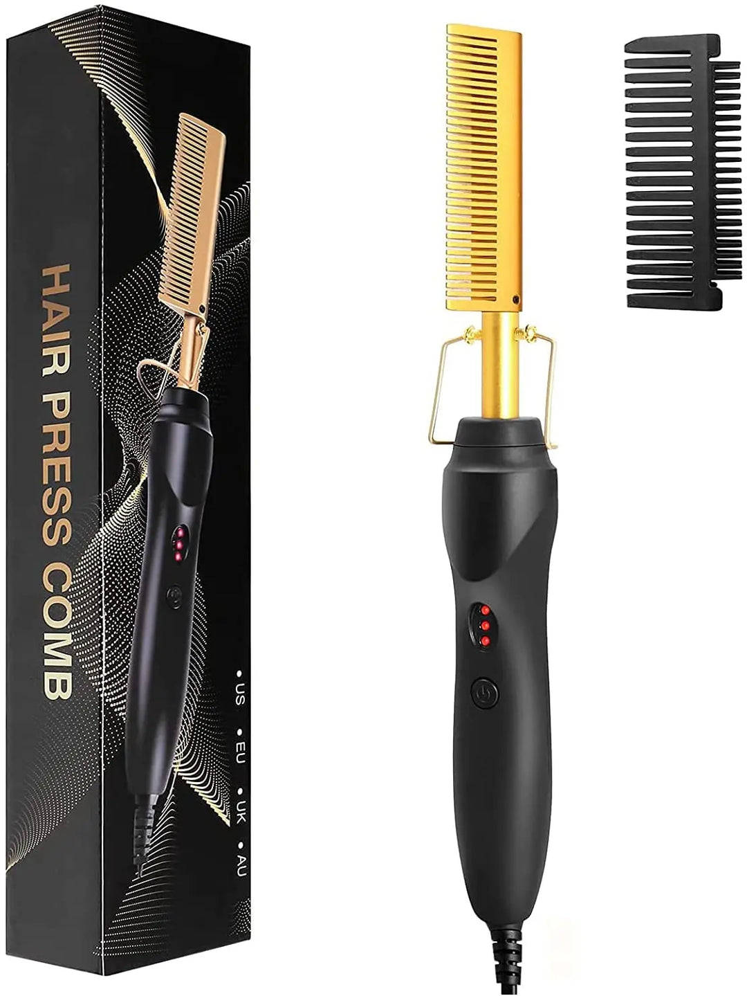 Portable Electric Heated Styling Comb for Curls and Straight Hair