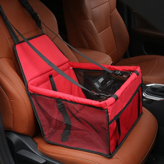 Foldable Padded Pet Car Booster Seat with Safety Harness for Dogs