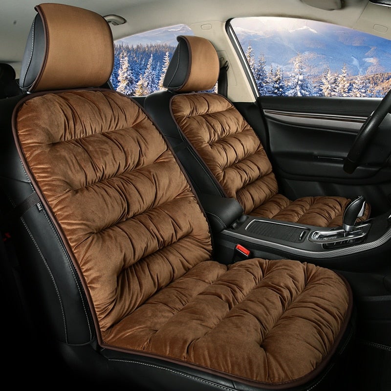 Cozy Plush Velvet Car Seat Cushion for Winter Driving Comfort