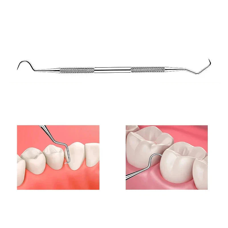 Stainless Steel Dental Pick and Tartar Scraper Set for Precision Oral Cleaning