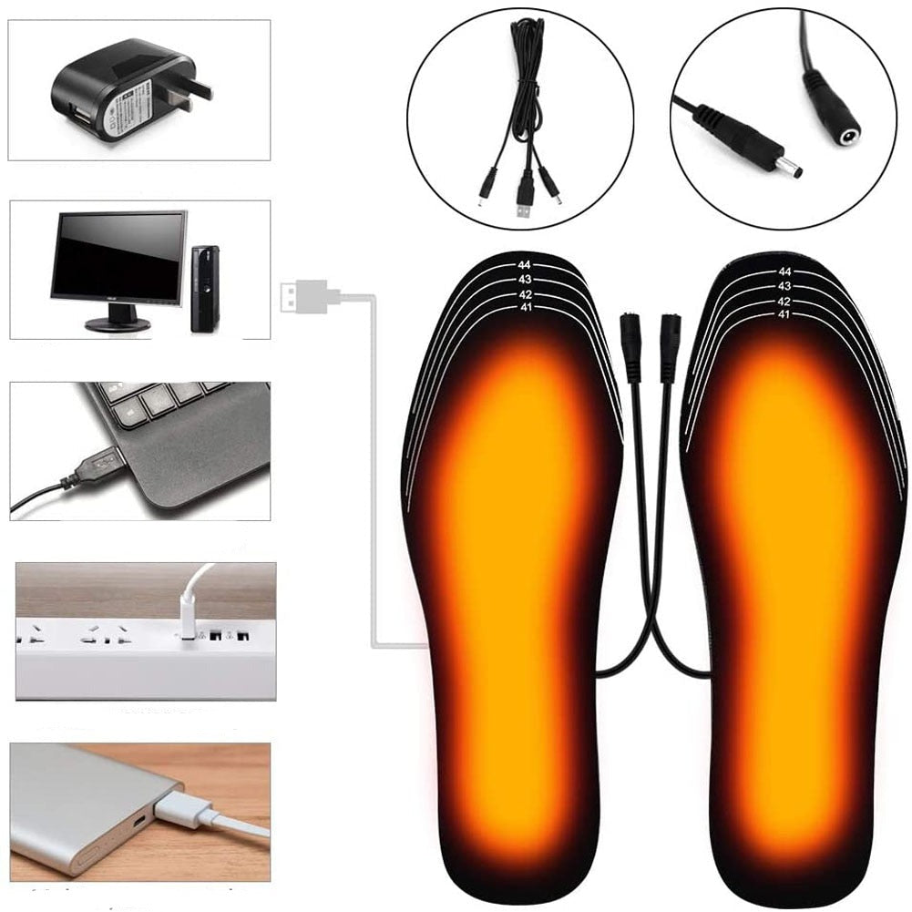 Rechargeable USB Heated Insoles for Winter and Outdoor Warmth