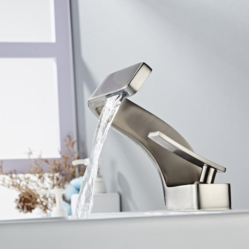 Sleek Curved Waterfall Bathroom Faucet for Modern Vanity Sinks