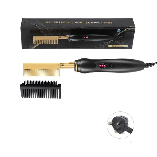 Portable Electric Heated Styling Comb for Curls and Straight Hair