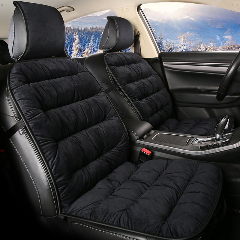 Cozy Plush Velvet Car Seat Cushion for Winter Driving Comfort