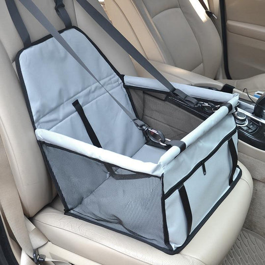 Foldable Padded Pet Car Booster Seat with Safety Harness for Dogs