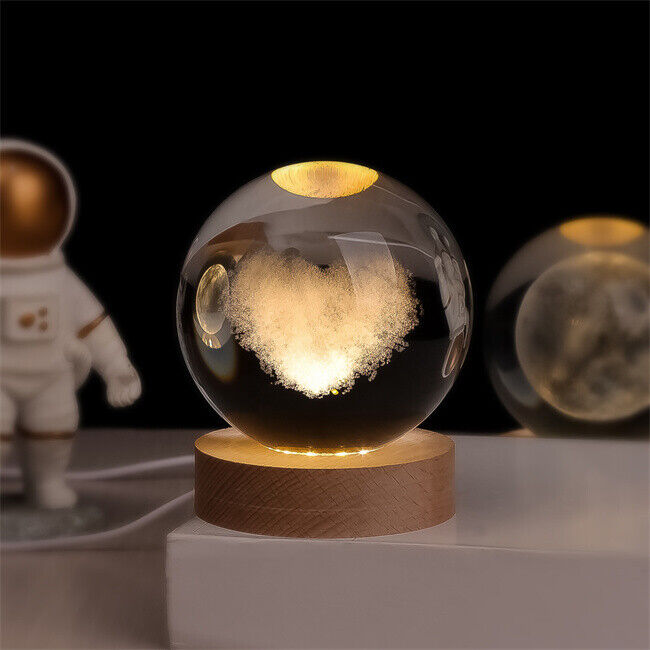 Solar System Crystal Ball Night Light for Bedside Ambient Decor