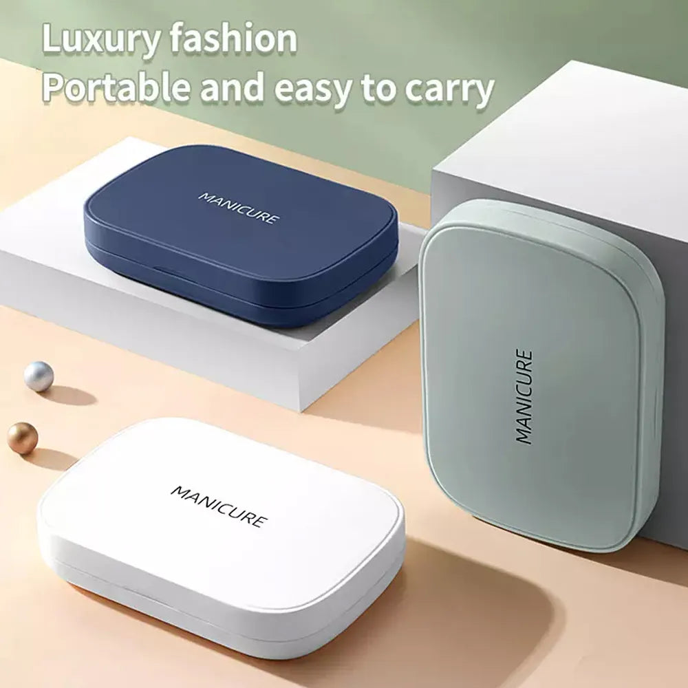 Luxury Stainless Steel Manicure and Pedicure Grooming Set with Portable Travel Case