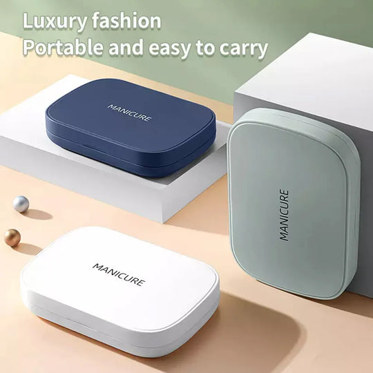 Luxury Stainless Steel Manicure and Pedicure Grooming Set with Portable Travel Case