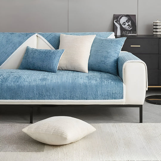 Plush Striped Chenille Sofa Slipcover for Cozy Living Rooms