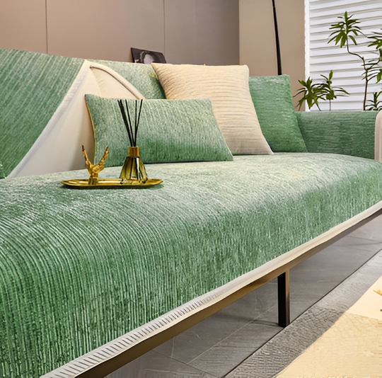 Plush Striped Chenille Sofa Slipcover for Cozy Living Rooms