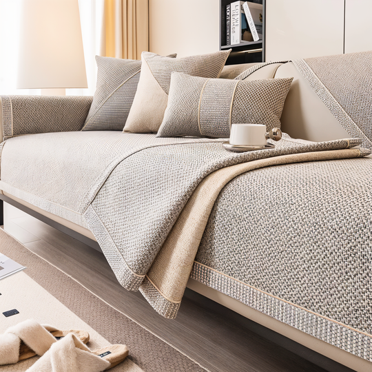 Non-Slip Woven Sofa Cover and Couch Slipcover for Living Room