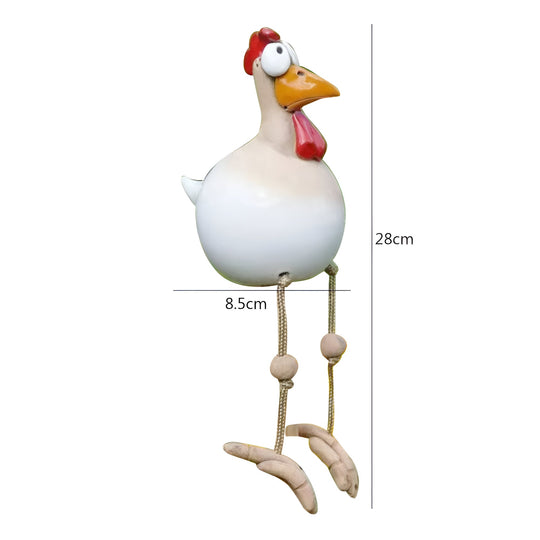 Whimsical Resin Chicken Statue for Outdoor Garden Decor