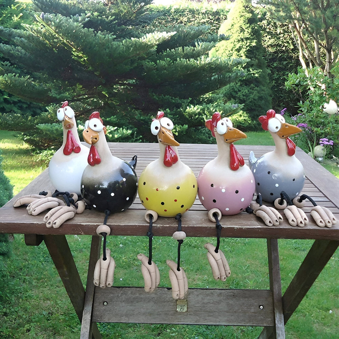 Whimsical Resin Chicken Statue for Outdoor Garden Decor