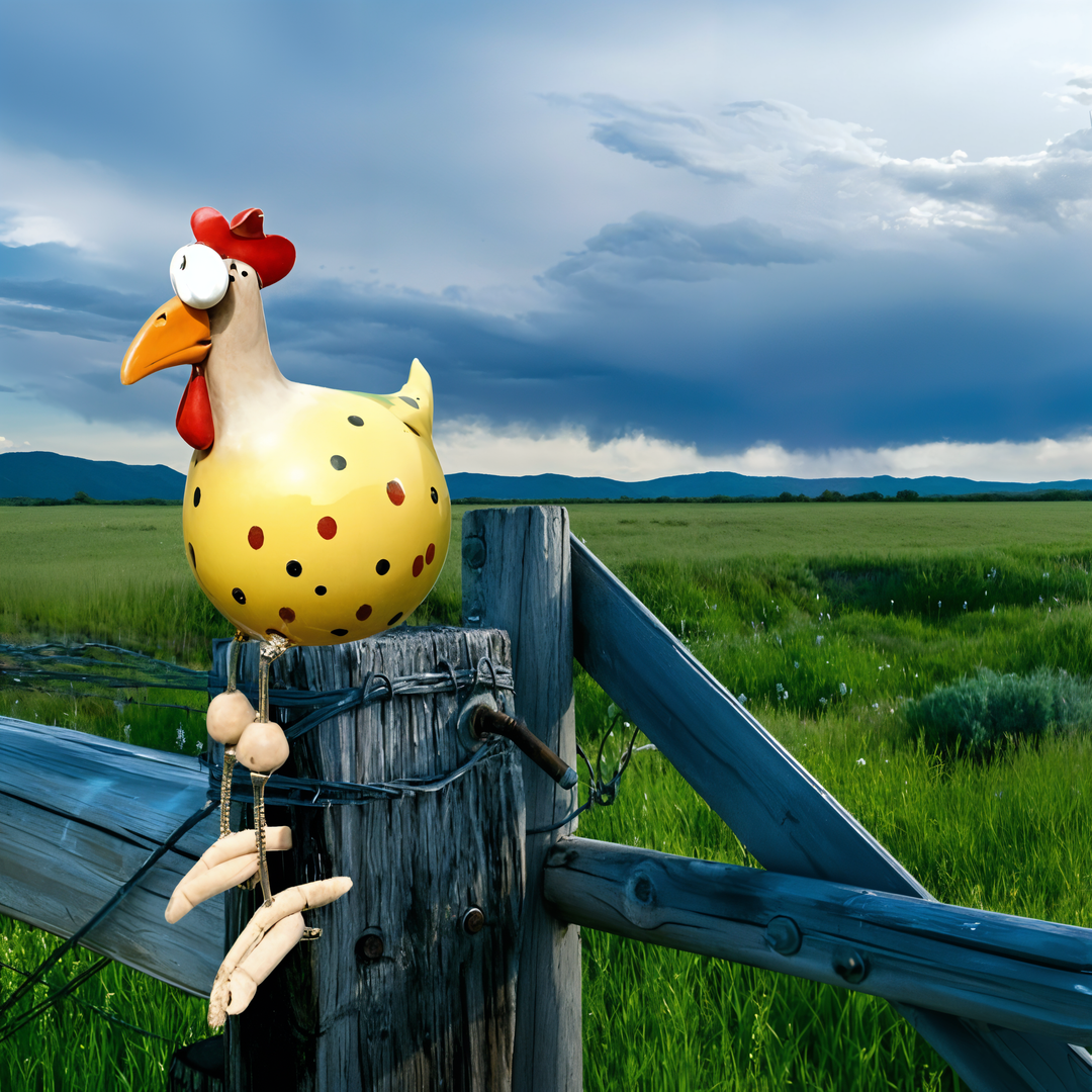 Whimsical Resin Chicken Statue for Outdoor Garden Decor