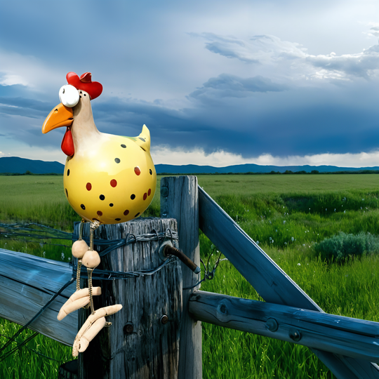 Whimsical Resin Chicken Statue for Outdoor Garden Decor