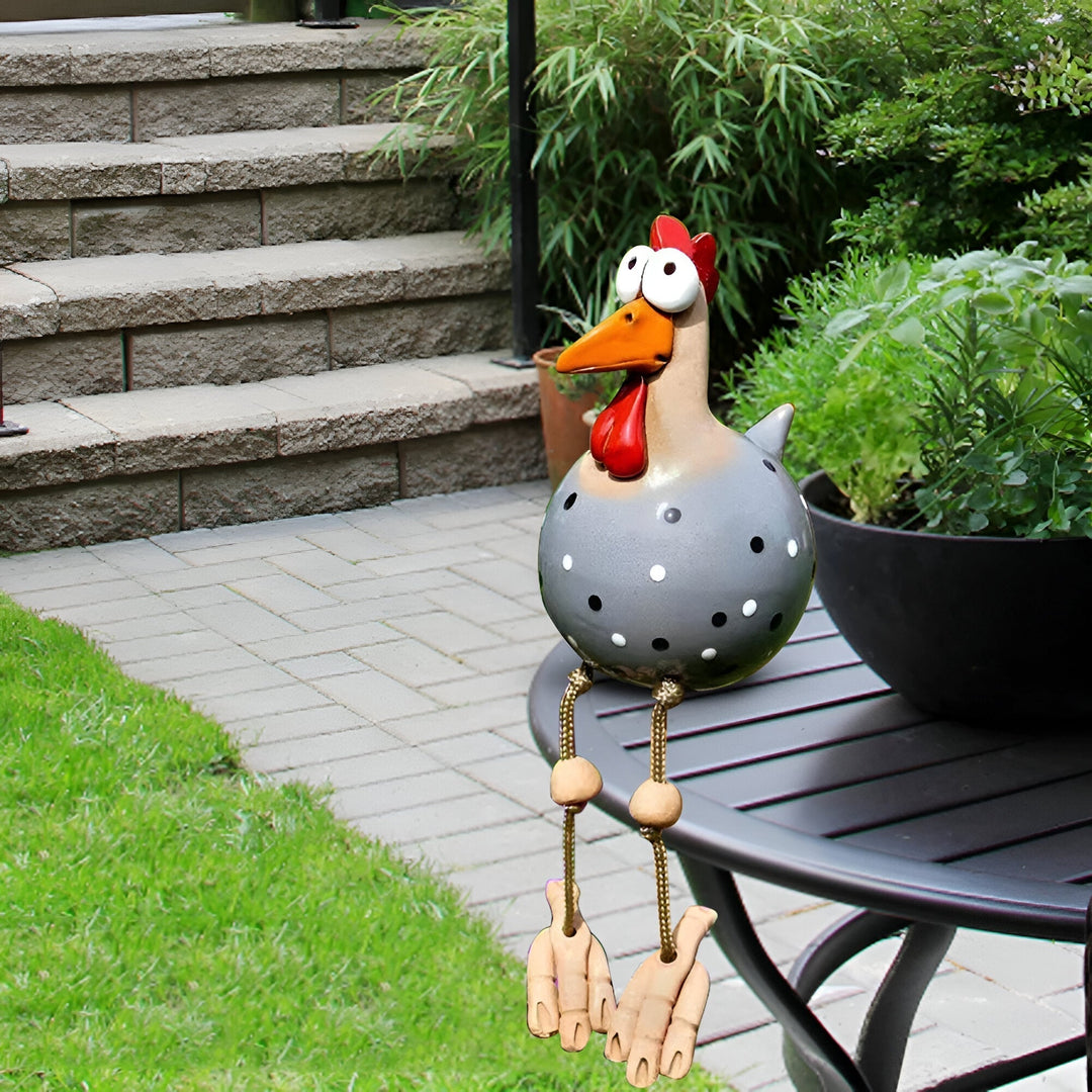 Whimsical Resin Chicken Statue for Outdoor Garden Decor
