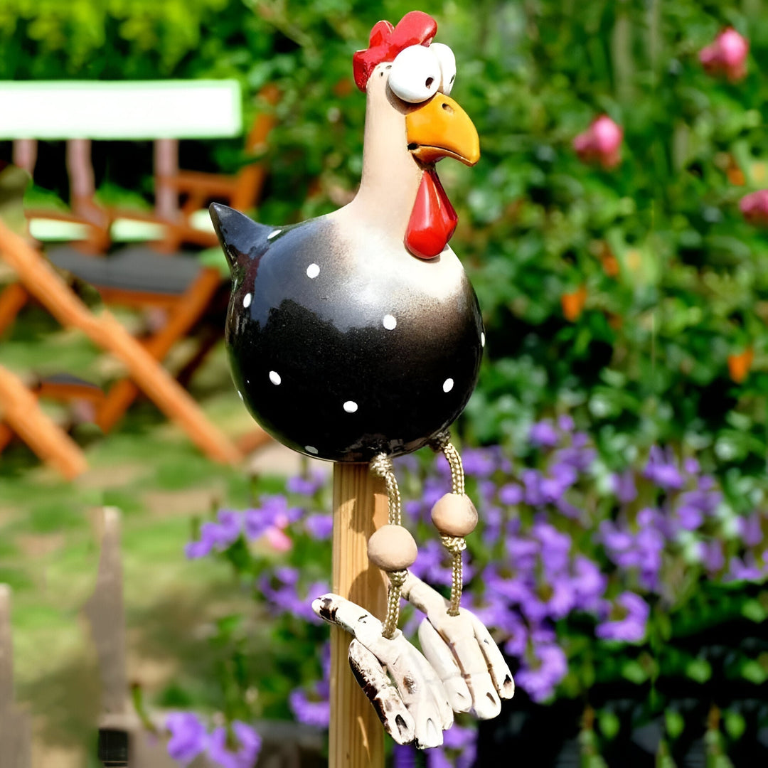 Whimsical Resin Chicken Statue for Outdoor Garden Decor