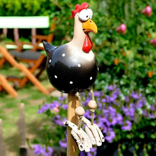Whimsical Resin Chicken Statue for Outdoor Garden Decor