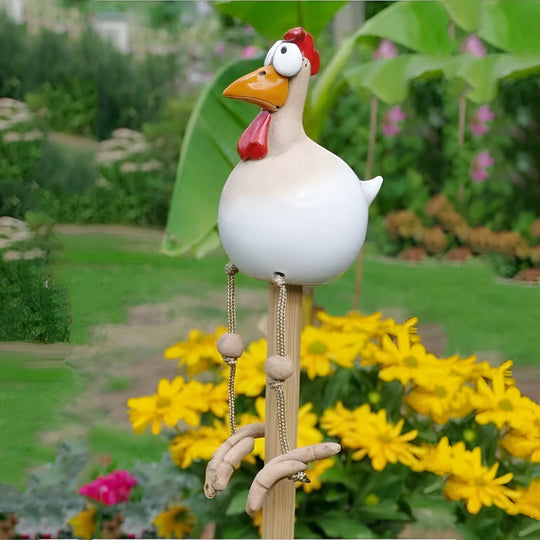 Whimsical Resin Chicken Statue for Outdoor Garden Decor