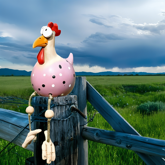 Whimsical Resin Chicken Statue for Outdoor Garden Decor
