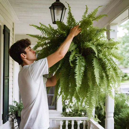 Lifelike UV Resistant Artificial Boston Fern for Outdoor and Porch Decor