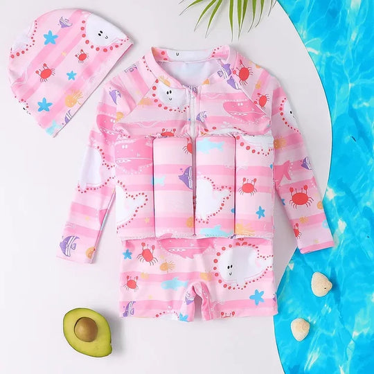 Adjustable Buoyancy Swim Float Vest Suit for Toddlers and Kids