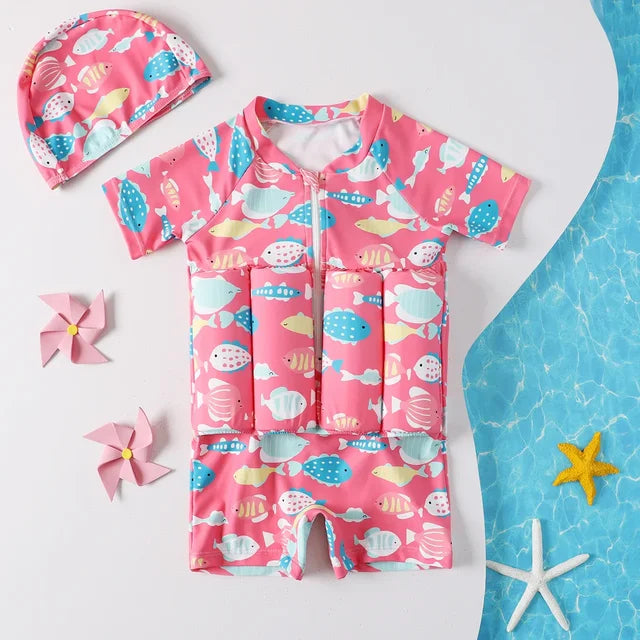 Adjustable Buoyancy Swim Float Vest Suit for Toddlers and Kids