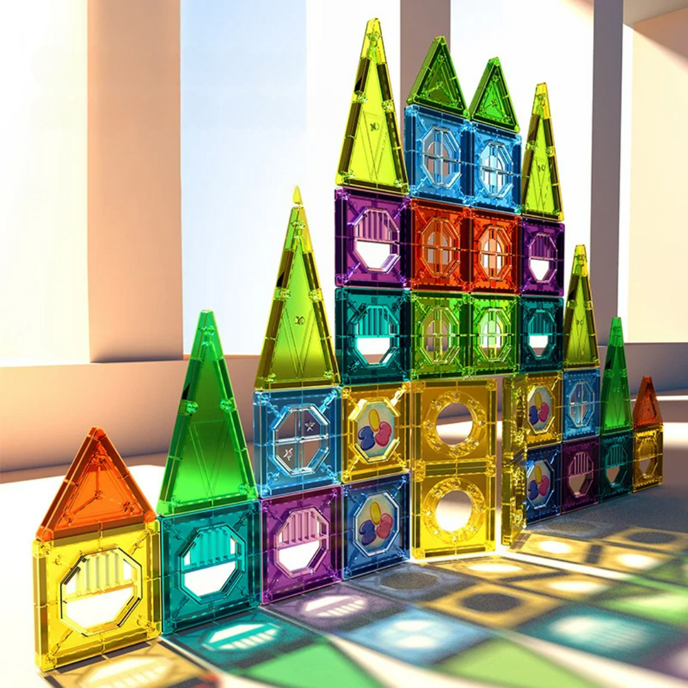 Colorful LED Magnetic Building Tiles Set for Creative Kids Play