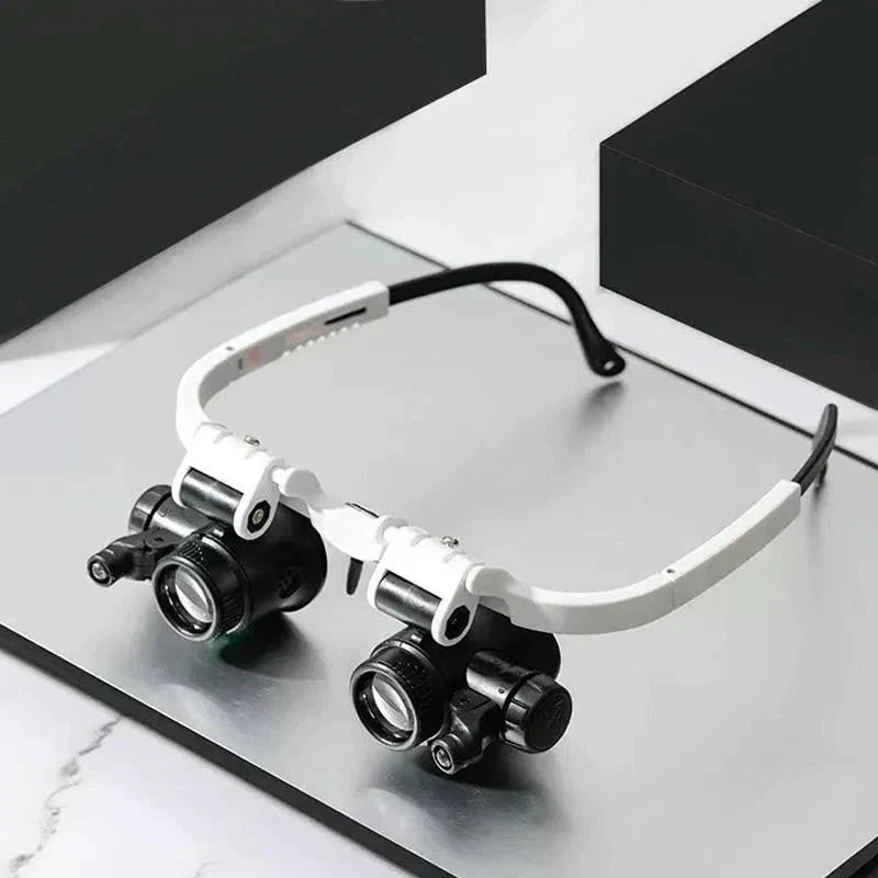 LED magnifying headset glasses