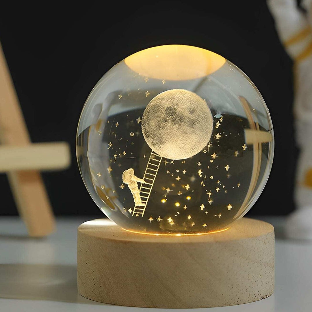 Solar System Crystal Ball Night Light for Bedside Ambient Decor