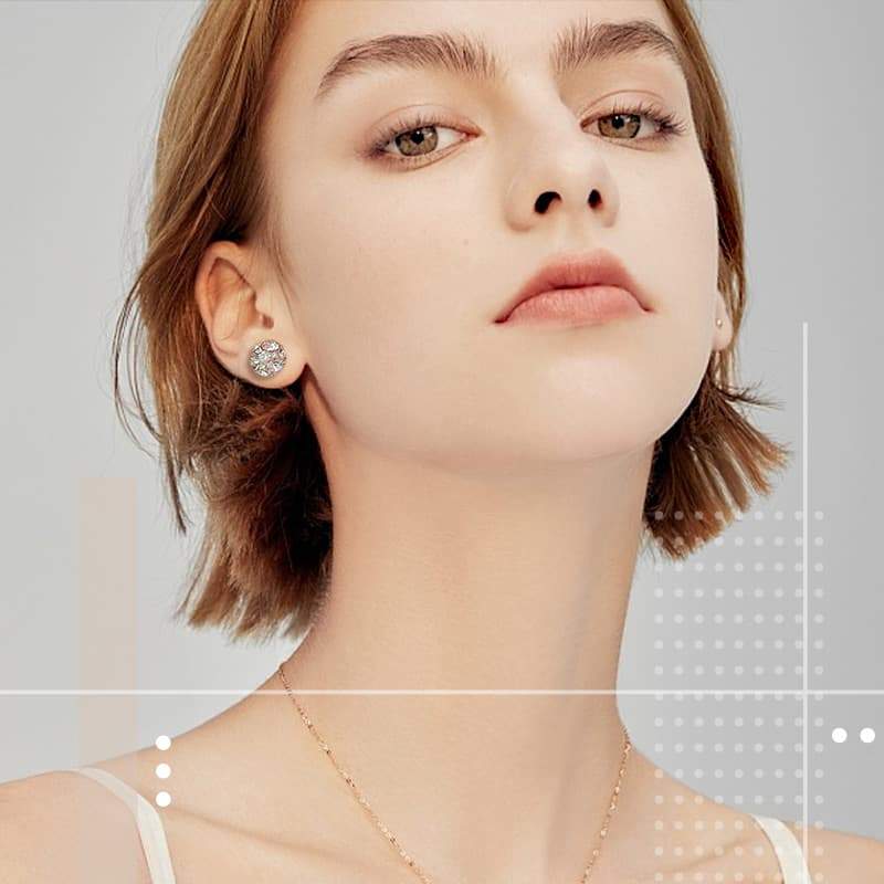Magnetic stud earring styled